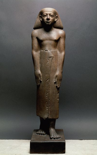 Statuette of Amenemhatankh, worker at Crocodilopolis (Fayum) from the reign of Amenemhat III, Middle Kingdom, c.1843-1798 BC by Egyptian 12th Dynasty